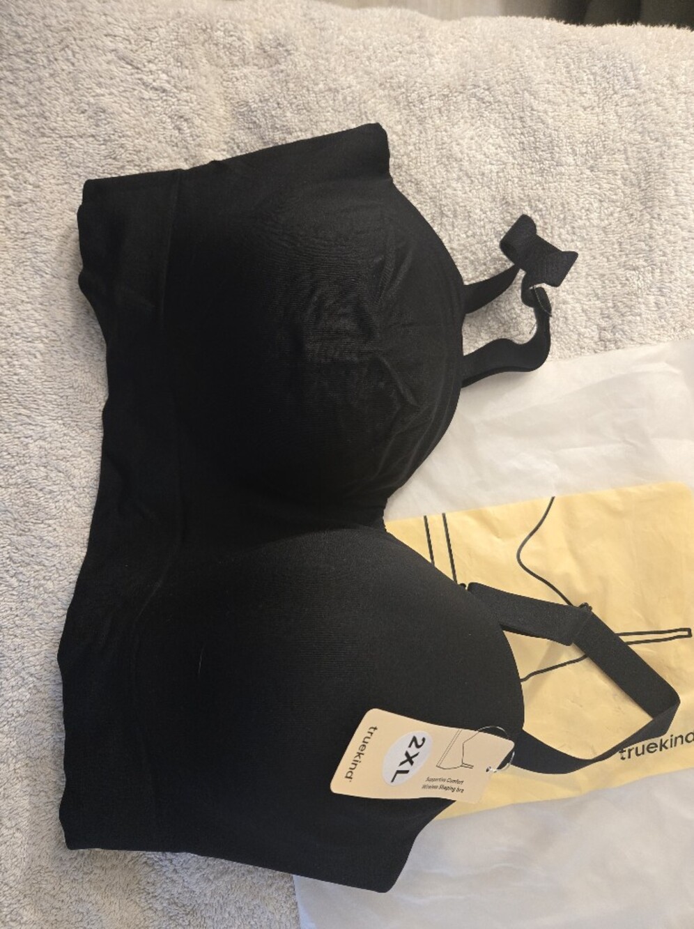 2X Shapermint Supportive Comfort Wireless Shaping Bra in Black